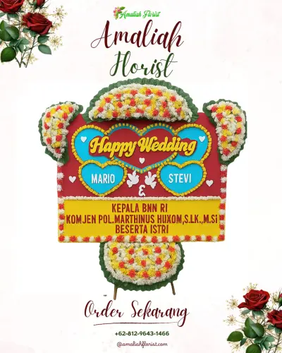 Karangan Papan Bunga Pernikahan di Pabuaran